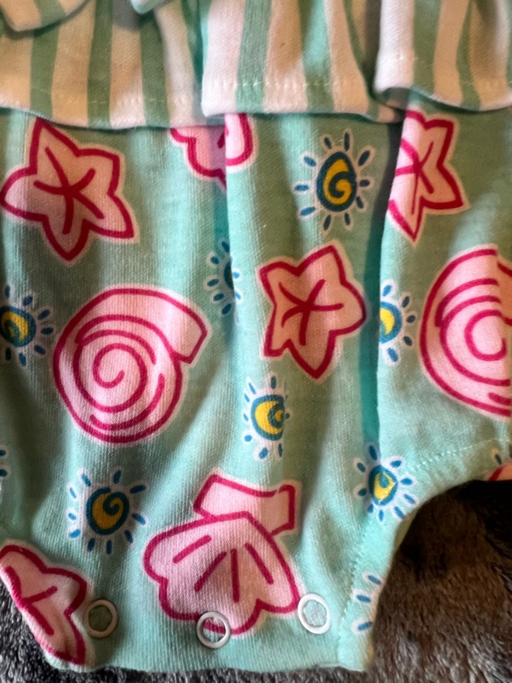 Vintage Beachy Coastal Baby Bubble Romper 3/6M Deadstock Teddy Summer - Picture 3 of 6